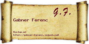 Gabner Ferenc névjegykártya