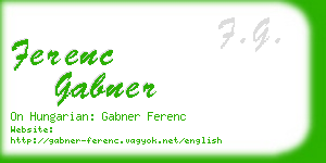 ferenc gabner business card
